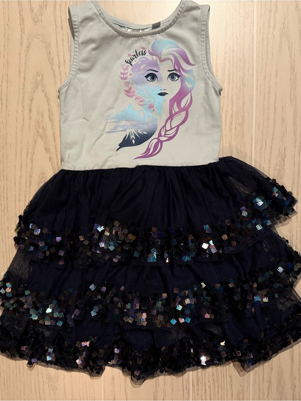 Disney Frozen Elsa Girls XS 4/5 Blue Tulle Princess Dress